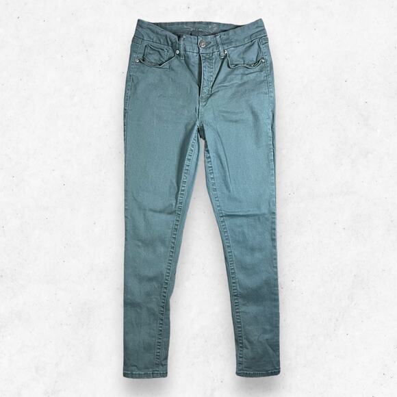 Seven 7 Green Denim Stretch Jeans Women's Size‎ 10 Tummyless High Rise Skinny - Picture 1 of 8